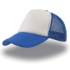 Бейсболка "RAPPER", 5 клиньев, пластиковая застежка, синий с белым; 100% п/э, плотность 80 г/м2, белый, синий, 100% полиэстер, плотность 80 г/м2
