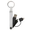 USB-кабель MFi 2 в 1, серебряный; черный, алюминий; tpr