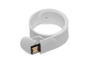 USB 2.0- флешка на 16 Гб в виде браслета, белый, силикон