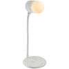 Лампа с колонкой и беспроводной зарядкой lampaTon, белая, белый, покрытие софт-тач; металл; пластик