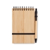 Блокнот A6 с ручкой, черный, бамбук