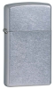 Зажигалка ZIPPO Slim® с покрытием Street Chrome™, латунь/сталь, серебристая, матовая, 29x10x60 мм, серебристый