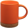 Кружка с пробковой подставкой Corky, оранжевая, оранжевый, каменная керамика; подставка - пробка