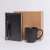 Набор подарочный DARKGOLD: кружка, ручка, бизнес-блокнот, коробка со стружкой, черный, несколько материалов