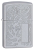 Зажигалка ZIPPO с покрытием Satin Chrome, латунь/сталь, серебристая, матовая, 38x13x57 мм, серебристый