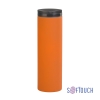 Термостакан "Брайтон" 500 мл, покрытие soft touch, оранжевый, нержавеющая сталь/soft touch