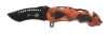 Нож складной Stinger, 100 мм, (чёрный), материал рукояти: алюминий (оранжевый камуфляж), разноцветный
