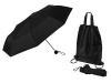 Зонт «Picau» из переработанного пластика в сумочке, черный, полиэстер, soft touch