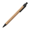 Ручка шариковая YARDEN, черный, натуральная пробка, пшеничная солома, ABS пластик, 13,7 см, черный, пластик