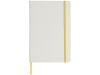 Блокнот А5 «Spectrum» с белой обложкой и цветной резинкой, белый, желтый, пвх
