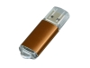 USB 3.0- флешка на 32 Гб с прозрачным колпачком, коричневый, металл