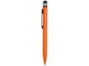 Ручка-стилус металлическая шариковая «Poke», черный, оранжевый, металл