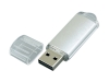 USB 2.0- флешка на 8 Гб с прозрачным колпачком, серебристый, металл