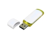 USB 2.0- флешка на 64 Гб с цветными вставками, белый, желтый, пластик