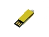 USB 2.0- флешка мини на 64 Гб с мини чипом в цветном корпусе, желтый, металл