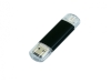 USB 2.0/micro USB- флешка на 32 Гб, черный, металл