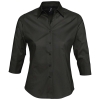 Рубашка женская с рукавом 3/4 Effect 140, черная, черный, хлопок 97%; эластан 3%, плотность 140 г/м²; поплин стрейч
