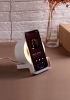 Bluetooth колонка-подставка "Smart Sound" с беспроводным (10W) зарядным устройством и лампой, белый, пластик