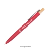 Ручка шариковая "Matt" из переработанного алюминия и пластика, с кнопкой из бамбука, красный, алюминий