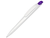 Ручка шариковая пластиковая «Stream», белый, фиолетовый, пластик