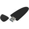 Флешка Pebble, черная, USB 3.0, 16 Гб, черный, пластик, покрытие, имитирующее камень