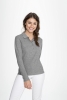 Рубашка поло женская с длинным рукавом Podium серый меланж, серый, 15%; плотность 210 г/м²; пике, хлопок 85%; вискоза