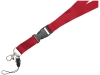 Шнурок «Sagan» с отстегивающейся пряжкой и держателем для телефона, красный, полиэстер