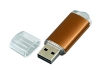 USB 2.0- флешка на 32 Гб с прозрачным колпачком, коричневый, металл