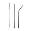 Набор многоразовых трубочек Оnlycofer black (стальной), серый, металл