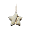 Ёлочная игрушка Звездочка (белый с золотым ), белый с золотым, дерево, акрил