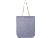 Эко-сумка «Rainbow» из переработанного хлопка с передним карманом, синий, полиэстер, хлопок