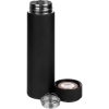 Смарт-бутылка с заменяемой батарейкой Long Therm Soft Touch, черная, черный, металл, нержавеющпя сталь; покрытие софт-тач