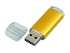USB 2.0- флешка на 4 Гб с прозрачным колпачком, желтый, металл