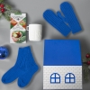 Набор подарочный SNOWFALL: кружка, варежки, носки, синий, синий, несколько материалов