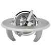 Часы "Глобус" с фоторамкой; D=12,2 см; H=6,5 см; металл; лазерная гравировка, шильд, серебристый