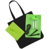 Набор Workout, зеленый, зеленый, плотность 220 г/м², покрытие софт-тач; ручка - пластик, скакалка - пвх, пластик; полотенце - полиэстер; искусственная кожа, покрытие софт-тач; сумка - хлопок 100%
