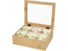 Бамбуковая коробка для чая «Ocre», прозрачный, бамбук, стекло