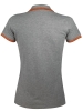 Рубашка поло женская Pasadena Women 200 с контрастной отделкой, серый меланж c оранжевым, серый, оранжевый, хлопок 85%; вискоза, 15%; плотность 200 г/м²; пике