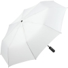 Зонт складной Profile, белый, белый, сталь, купол - эпонж; ручка - пластик; каркас - стеклопластик