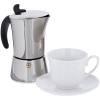 Набор для кофе Verona, чайная пара - фарфор; кофеварка - нержавеющая сталь, пластик; пакет - бумага