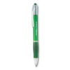 Ручка шариковая с резиновым обх, прозрачно-зеленый, пластик