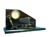 Настольный часы «Угольный натюрморт», стекло, бронза