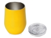 Вакуумная термокружка «Sense», непротекаемая крышка, крафтовая упаковка, желтый, металл