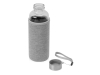 Бутылка для воды «Pure» c чехлом, серый, прозрачный, неопрен