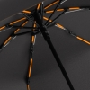 Зонт складной AOC Mini с цветными спицами, оранжевый, оранжевый, 190t; ручка - пластик, купол - эпонж, сталь, покрытие софт-тач; каркас - стеклопластик
