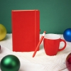 Подарочный набор HAPPINESS: блокнот, ручка, кружка, красный, красный, несколько материалов
