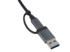 USB-хаб «Link» с коннектором 2-в-1 USB-C и USB-A, 2.0/3.0, серый