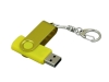 USB 3.0- флешка промо на 64 Гб с поворотным механизмом и однотонным металлическим клипом, желтый, пластик