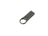USB 2.0- флешка на 8 Гб с мини чипом, компактный дизайн с большим круглым отверстием, серебристый, металл