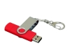 USB 2.0- флешка на 32 Гб с поворотным механизмом и дополнительным разъемом Micro USB, красный, серебристый, пластик, металл